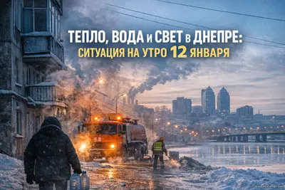 Ситуация с теплом, водой и электричеством в Днепре утром 12 января 2026