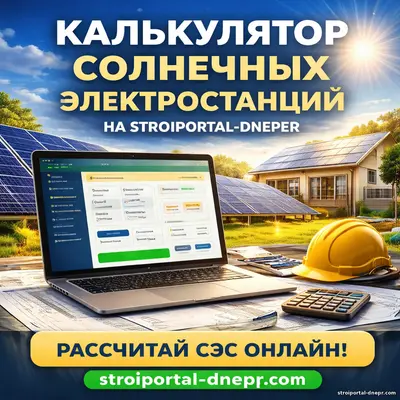 На сайте StroiPortal-Dnepr появился новый калькулятор солнечных электростанций