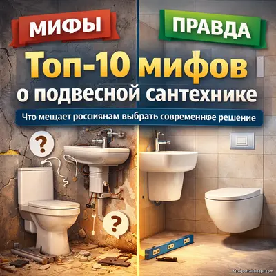 Топ-10 мифов о подвесной сантехнике: что мешает выбрать современное решение
