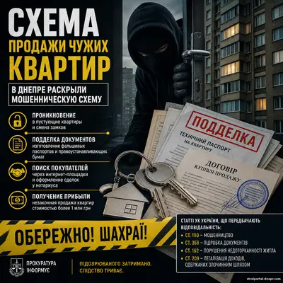 В Днепре раскрыли схему продажи чужих квартир: как пустующее жильё превращают в товар для аферистов