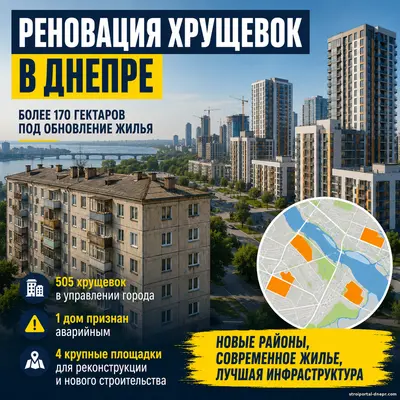 Массовый снос или масштабная реконструкция? В Днепре определили огромные территории под обновление жилья: что ждет сотни хрущевок
