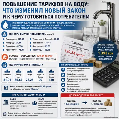 Вода по 100 грн за куб и выше? Почему тарифы стремительно растут и сколько украинцы могут платить уже в 2026 году