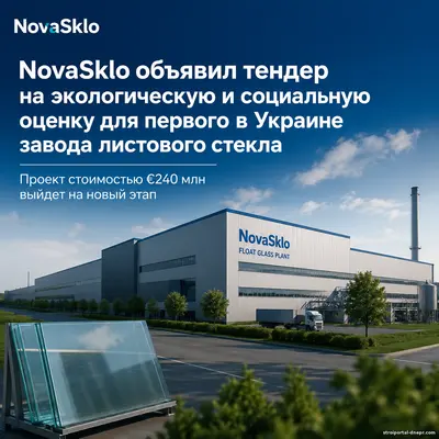 Первый завод листового стекла в Украине выходит на новый этап: NovaSklo объявил важнейший тендер перед запуском проекта на €240 миллионов