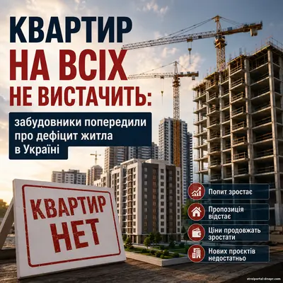 Последний шанс купить квартиру? Застройщики предупредили о будущем дефиците жилья в Украине