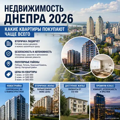 Цены, страхи и новые правила рынка: какие квартиры сегодня раскупают в Днепре и где еще можно найти доступное жилье