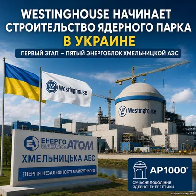 Украина запускает крупнейший атомный проект десятилетия: Westinghouse начинает строительство нового ядерного парка