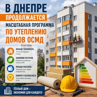 Платежки падают на тысячи гривен: в Днепре массово утепляют дома ОСМД и люди уже считают экономию