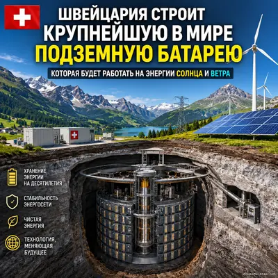 Швейцария строит крупнейшую в мире подземную батарею, которая может изменить всю мировую энергетику