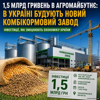 1,5 миллиарда гривен в разгар войны: в Украине строят гигантский агрозавод, который может изменить рынок кормов и животноводства