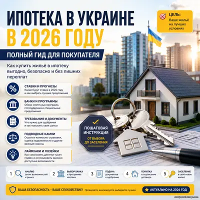 Ипотека в Украине в 2026 году: как купить квартиру дешевле, получить «єОселя» и не переплатить банку — подробная инструкция