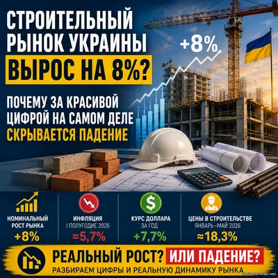 Строительный рынок Украины «вырос» на 8%: почему за красивой цифрой на самом деле скрывается падение