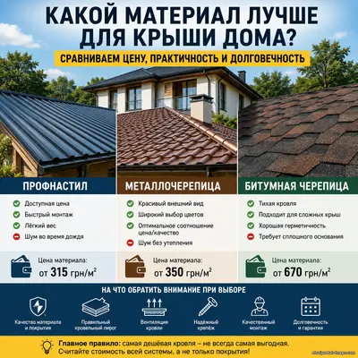 Чем лучше покрыть крышу дома в 2026 году: какой материал дешевле, какой долговечнее и где можно реально сэкономить