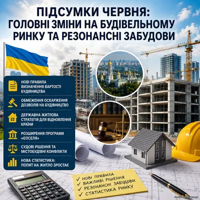 Підсумки червня: головні зміни на будівельному ринку та найгучніші забудови місяця