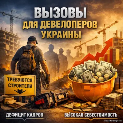 Дефицит кадров и высокая себестоимость строительства стали главными вызовами для девелоперов Украины