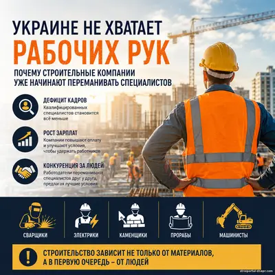 Украине не хватает рабочих рук: почему строительные компании уже начинают переманивать специалистов