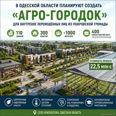 На юге Украины хотят построить «Агро-городок» для тысячи переселенцев: жильё, работа и собственная инфраструктура