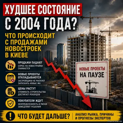 «Хуже, чем за 20 лет»: Киевский рынок новостроек входит в самый тяжелый период